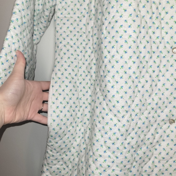 New Vermont Country Store Quilted Floral House Coat Medium - Picture 4 of 11